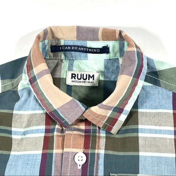 ⭐️ RUUM Plaid Button Down Shirt NWOT 18 mos - Picture 3 of 5